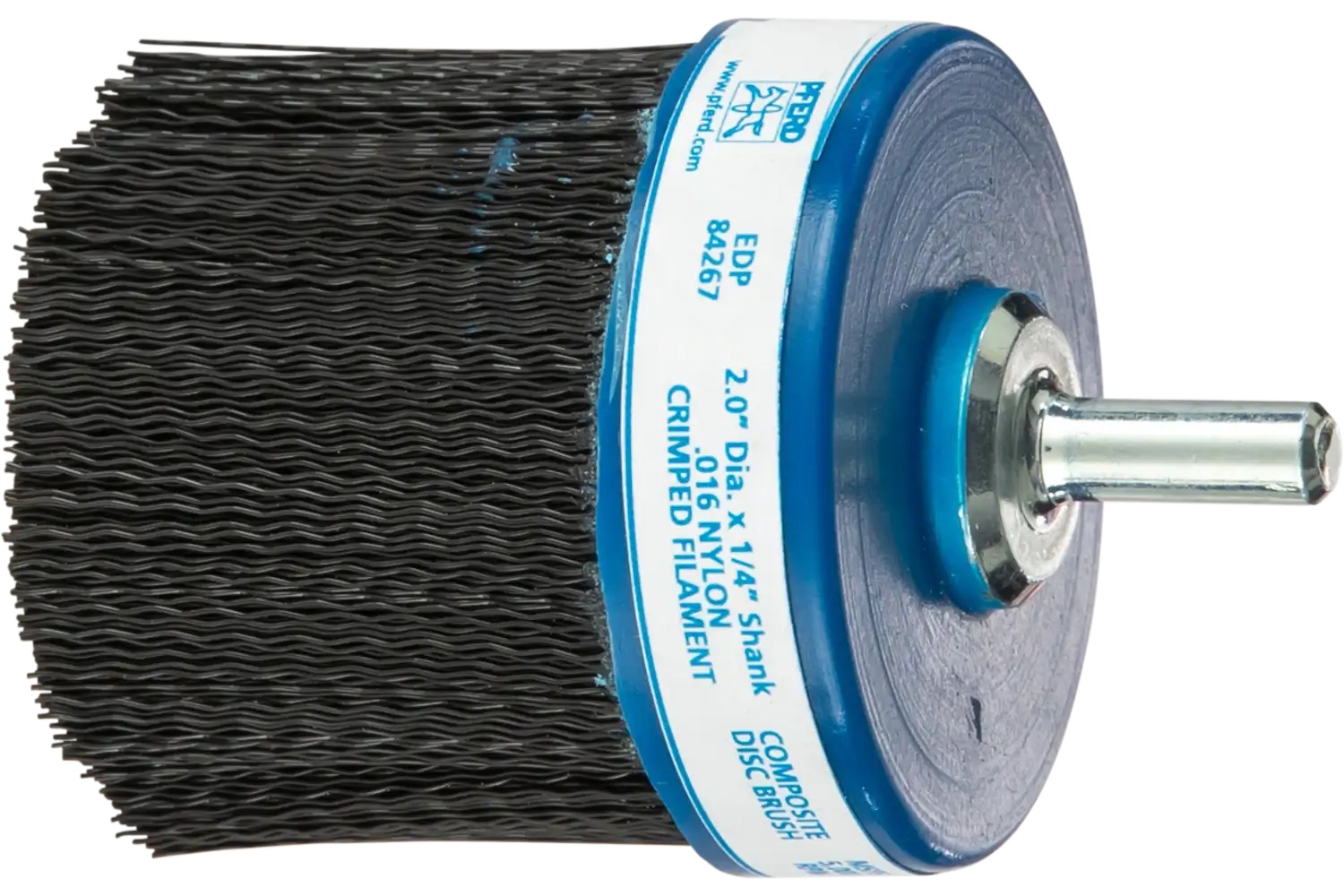 Picture of Pferd M-BRAD® Mounted Disc Brush 2" Dia. .016 Nylon 1/4" Shank Bridled